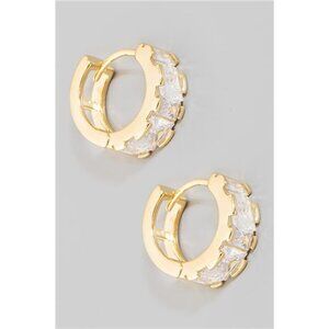 Fame Mini Rhinestone Huggie Hoop Earrings